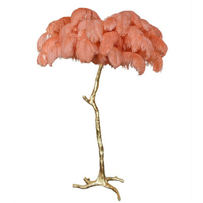 Luminaria Ostrich Feather Standing Lamp