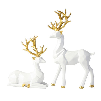 Golden Horn Deer Ornaments