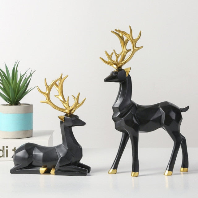 Golden Horn Deer Ornaments