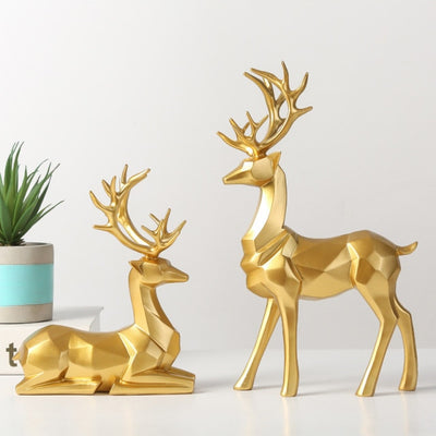 Golden Horn Deer Ornaments