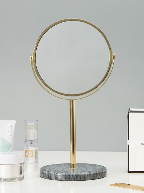 Marble Base Round Mirror