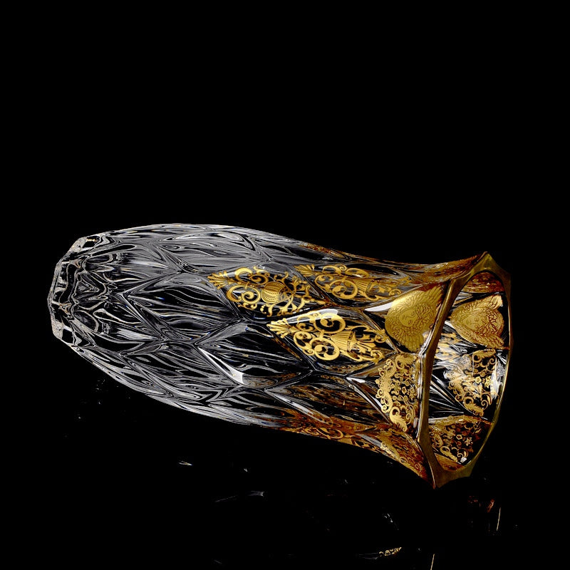 Golden Detail Glass Vase