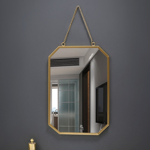Classic Octagonal Mirror with Hanging Chain